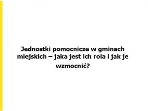 Jednostki pomocnicze w gminach miejskich jaka jest ich