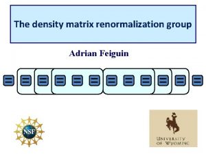 The density matrix renormalization group Adrian Feiguin Some