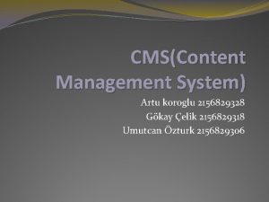 CMSContent Management System Artu koroglu 2156829328 Gkay elik