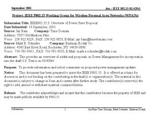 September 2001 doc IEEE 802 15 01429 r