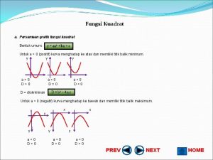 Fungsi Kuadrat a Persamaan grafik fungsi kuadrat Bentuk