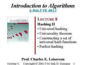 Introduction to Algorithms 6 046 J18 401 J