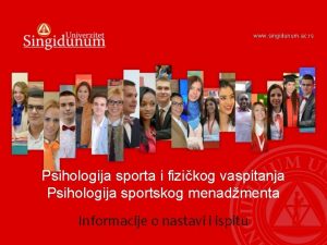 www singidunum ac rs Psihologija sporta i fizikog