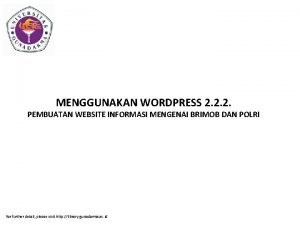 MENGGUNAKAN WORDPRESS 2 2 2 PEMBUATAN WEBSITE INFORMASI