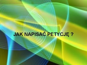 JAK NAPISA PETYCJ Spis Treci Co to jest