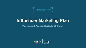 Influencer Marketing Plan Your Name Influencer Strategist Brand
