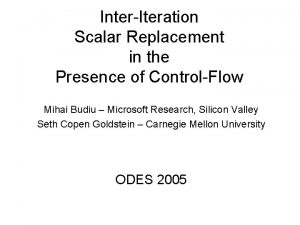 InterIteration Scalar Replacement in the Presence of ControlFlow