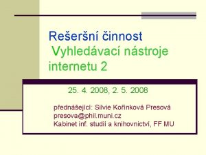 Reern innost Vyhledvac nstroje internetu 2 25 4