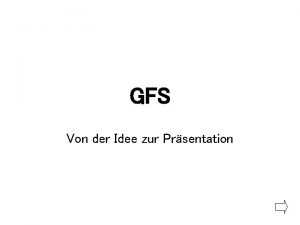 GFS Von der Idee zur Prsentation Themenfindung Arbeitsschritte