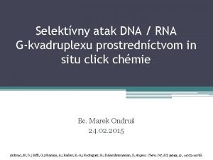 Selektvny atak DNA RNA Gkvadruplexu prostrednctvom in situ