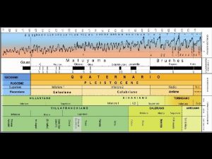 LIMITI CRONOLOGICI DEL PLEISTOCENE Pleistocene inferiore Pleistocene medio