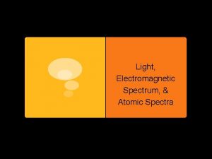 Light Electromagnetic Spectrum Atomic Spectra Movement of Electrons