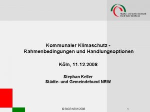 Kommunaler Klimaschutz Rahmenbedingungen und Handlungsoptionen Kln 11 12