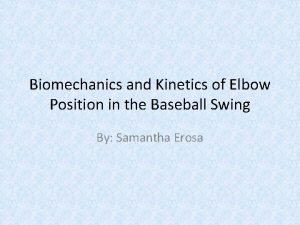 Biomechanics and Kinetics of Elbow Position in the