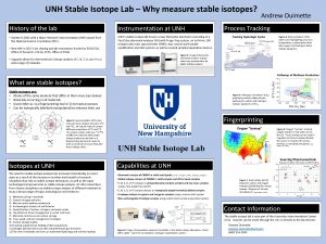 UNH Stable Isotope Lab Why measure stable isotopes