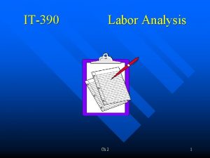 IT390 Labor Analysis Ch 2 1 Introduction Direct