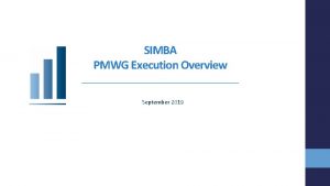 SIMBA PMWG Execution Overview September 2019 1 Project
