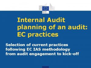 Internal Audit planning of an audit EC practices