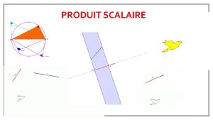 PRODUIT SCALAIRE PRODUIT SCALAIRE Projection orthogonale sur une