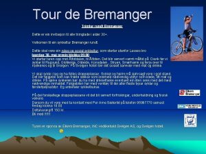 Tour de Bremanger Trimtur rundt Bremanger Dette er