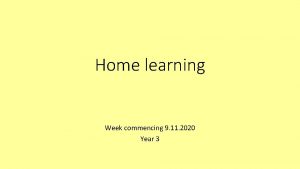 Home learning Week commencing 9 11 2020 Year