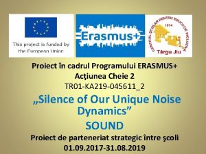Proiect n cadrul Programului ERASMUS Aciunea Cheie 2