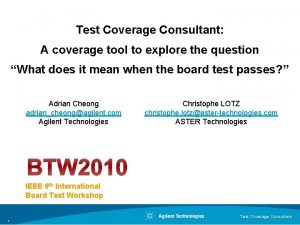 Test Coverage Consultant A coverage tool to explore