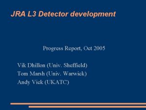 JRA L 3 Detector development Progress Report Oct