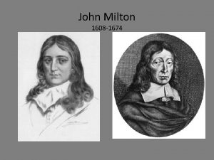 John Milton 1608 1674 Paradise Lost First tenbook