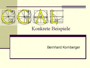 Konkrete Beispiele Bernhard Kornberger berblick n Installation n