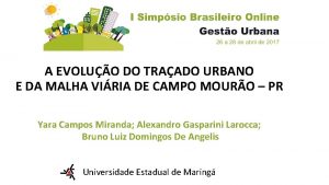 I SIMPOSIO BRASILEIRO ONLINE Gesto Urbana 26 a