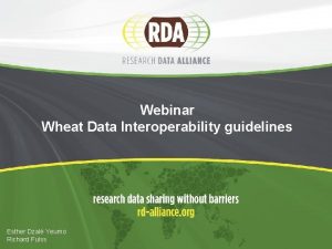 Webinar Wheat Data Interoperability guidelines Esther Dzal Yeumo