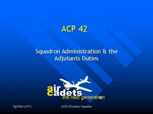 ACP 42 Squadron Administration the Adjutants Duties Sgt