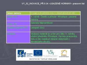 VY52INOVACEP 9 34 USAZEN HORNINY pracovn list Nzev