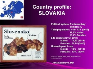Country profile SLOVAKIA Political system Parliamentary democracy Total