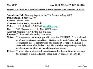 May 2009 doc IEEE 802 15 09 0378