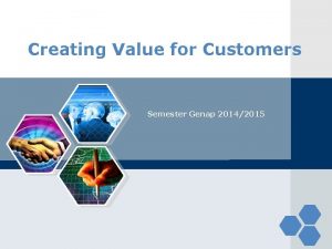 Creating Value for Customers Semester Genap 20142015 Value