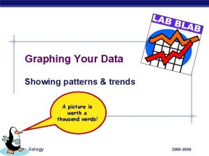 Graphing Your Data Showing patterns trends A picture