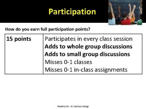 Participation How do you earn full participation points