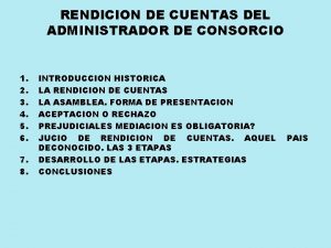 RENDICION DE CUENTAS DEL ADMINISTRADOR DE CONSORCIO 1