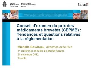 Conseil dexamen du prix des mdicaments brevets CEPMB