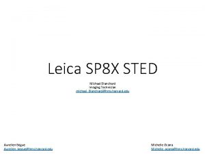 Leica SP 8 X STED Michael Blanchard Imaging