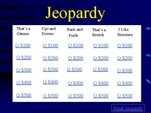 Jeopardy Thats a Gimme Ups and Downs Q