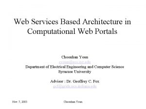 Web Services Based Architecture in Computational Web Portals