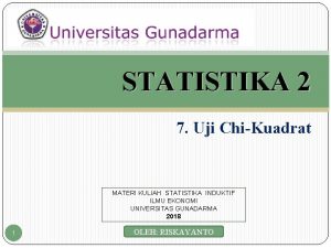 STATISTIKA 2 7 Uji ChiKuadrat MATERI KULIAH STATISTIKA