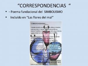 CORRESPONDENCIAS Poema fundacional del SIMBOLISMO Includo en Las