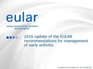 2016 update of the EULAR recommendations for management