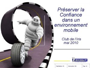 Prserver la Confiance dans un environnement mobile Club