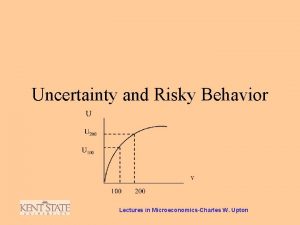 Uncertainty and Risky Behavior Lectures in MicroeconomicsCharles W