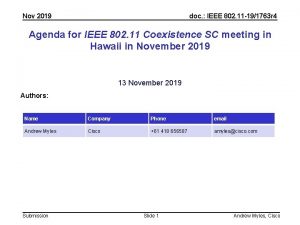 Nov 2019 doc IEEE 802 11 191763 r